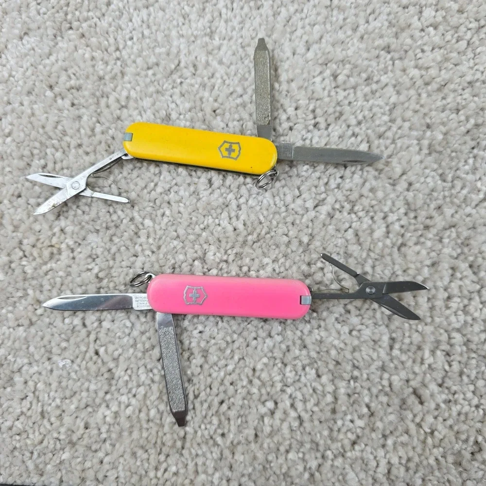 Victorinox Swiss Army Knife Yellow Pink Classic SD 58mm Multi-Tool Set of 2